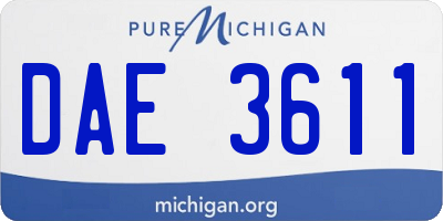 MI license plate DAE3611