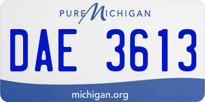 MI license plate DAE3613