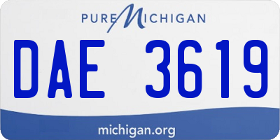 MI license plate DAE3619
