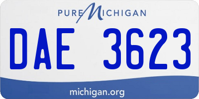 MI license plate DAE3623