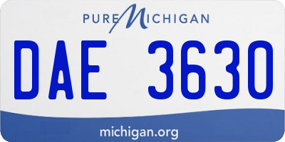 MI license plate DAE3630
