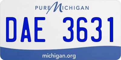 MI license plate DAE3631