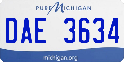 MI license plate DAE3634