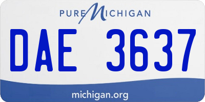 MI license plate DAE3637