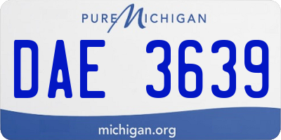 MI license plate DAE3639
