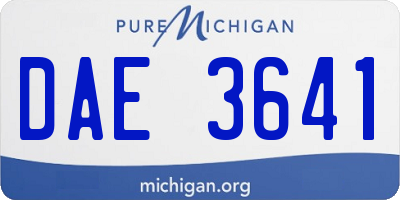 MI license plate DAE3641