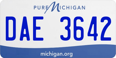 MI license plate DAE3642