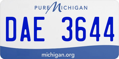 MI license plate DAE3644