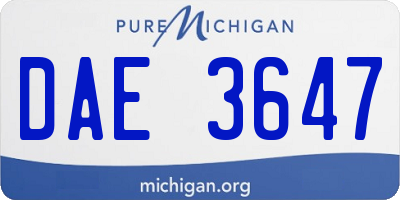 MI license plate DAE3647