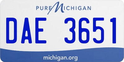 MI license plate DAE3651