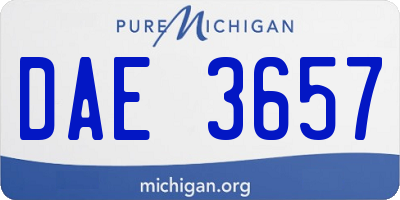 MI license plate DAE3657