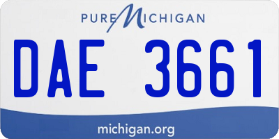 MI license plate DAE3661