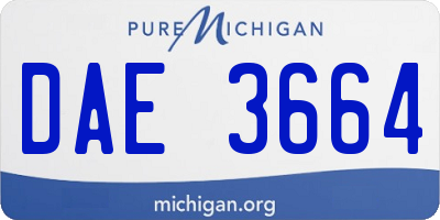 MI license plate DAE3664