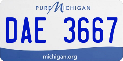 MI license plate DAE3667