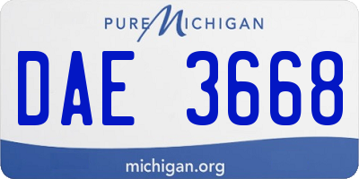 MI license plate DAE3668