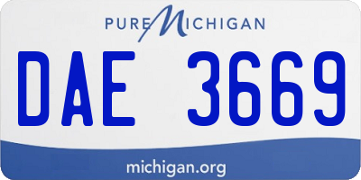 MI license plate DAE3669