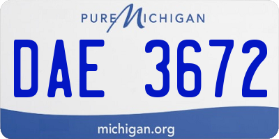 MI license plate DAE3672