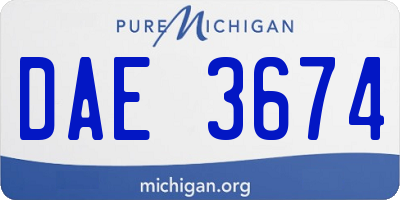 MI license plate DAE3674