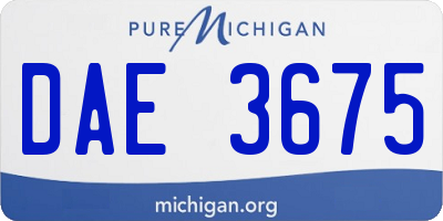 MI license plate DAE3675