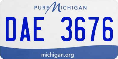 MI license plate DAE3676