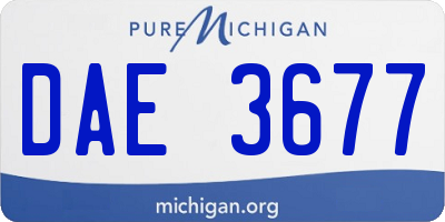 MI license plate DAE3677