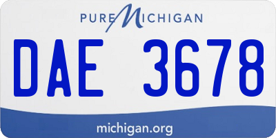 MI license plate DAE3678