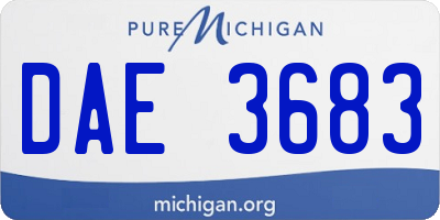 MI license plate DAE3683