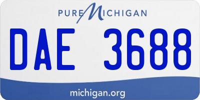 MI license plate DAE3688