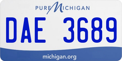 MI license plate DAE3689