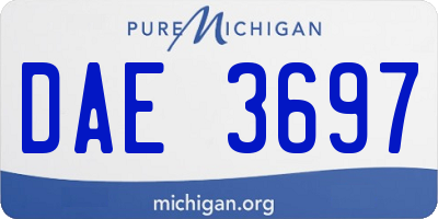 MI license plate DAE3697
