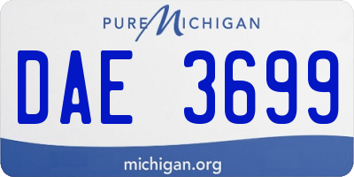 MI license plate DAE3699