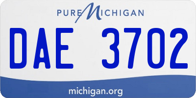 MI license plate DAE3702