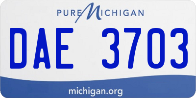 MI license plate DAE3703