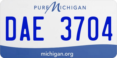 MI license plate DAE3704
