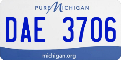 MI license plate DAE3706