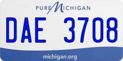 MI license plate DAE3708