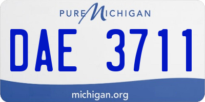 MI license plate DAE3711