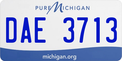 MI license plate DAE3713