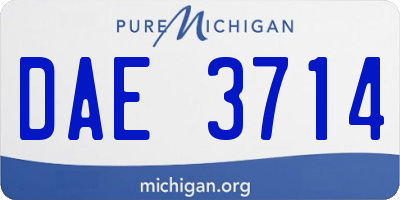 MI license plate DAE3714