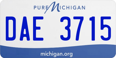 MI license plate DAE3715