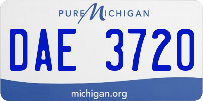 MI license plate DAE3720