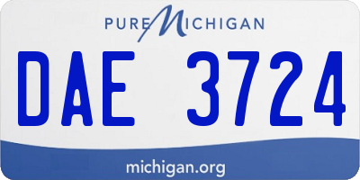 MI license plate DAE3724