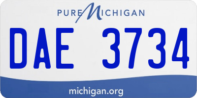 MI license plate DAE3734