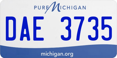MI license plate DAE3735