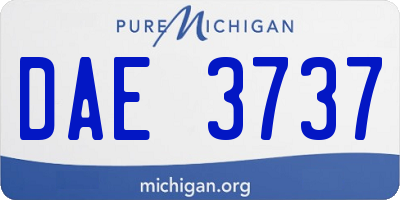 MI license plate DAE3737