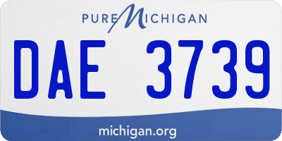 MI license plate DAE3739