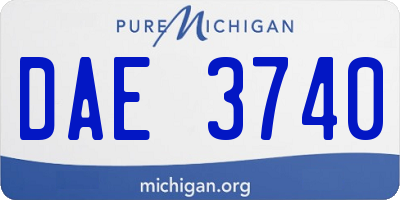 MI license plate DAE3740
