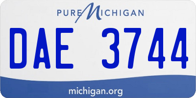 MI license plate DAE3744