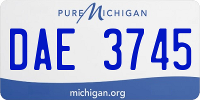 MI license plate DAE3745