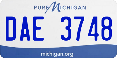 MI license plate DAE3748